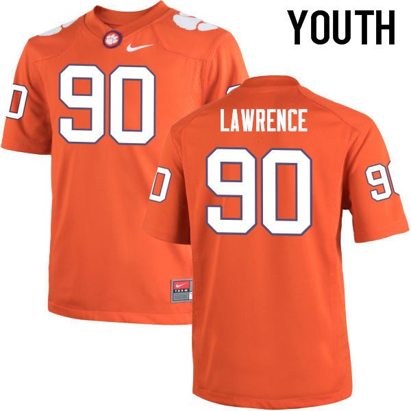 Youth Clemson Tigers #90 Dexter Lawrence College Football Jerseys-Orange